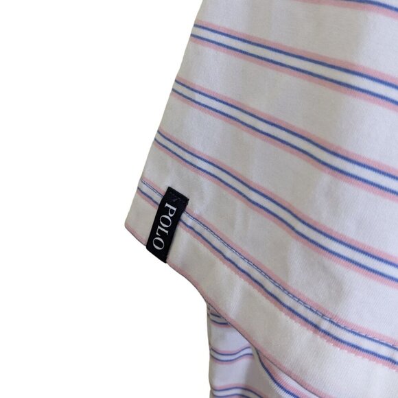 Ralph Lauren Polo Golf Shirt Mens Size XL White Pink Blue Striped Stretch Casual - Picture 3 of 5